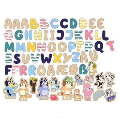 Micki, Bluey, literki i obrazki, magnetyczna układanka, drewniana