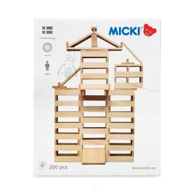 Micki, klocki drewniane, 200 szt.