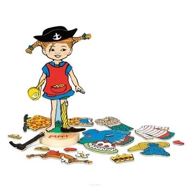 Micki, Pippi, lalka magnetyczna z ubrankami