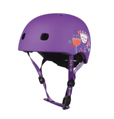 Micro Mobility, kask typu orzeszek na hulajnogę i rower, floral purple, S