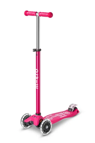 Micro Mobility, Maxi Deluxe, hulajnoga 3-kołowa, LED, pink