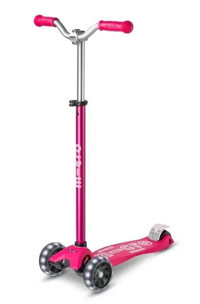 Micro Mobility, Maxi Pro, hulajnoga 3-kołowa, LED, Pink