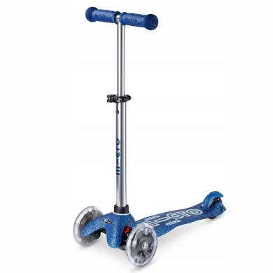 Micro Mobility, Mini Micro Deluxe, hulajnoga, galaxy glitter LED, navy blue
