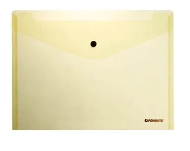 Micro, teczka kopertowa na zatrzask, A4, przeźroczysta, żółta, 1 szt.