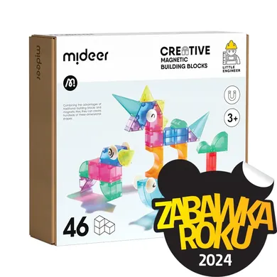 Mideer, klocki magnetyczne 3D, 46 elementów