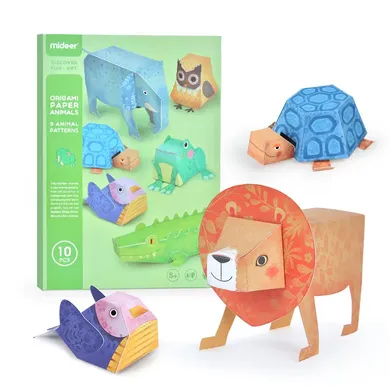 Mideer, origami, papierowe zwierzęta, zestaw kreatywny