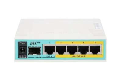 MikroTik, hExPoE, router, 5xRJ45 1000Mb/s, 1xSFP, 1xUSB