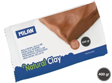 Milan, glina naturalna do modelowania, samoutwardzalna lub do wypalania, 400 g brązowa