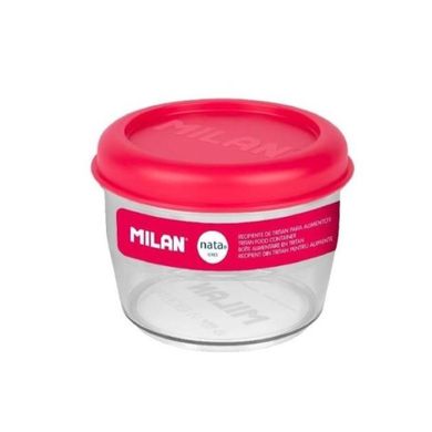 Milan, lunchbox, okrągły, różowy, 0,5l