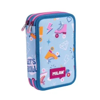 Milan, piórnik rozkładany, podwójny, z wyposażeniem, Roller