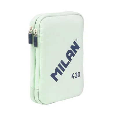 Milan, piórnik rozkładany, podwójny, z wyposażeniem, zielony