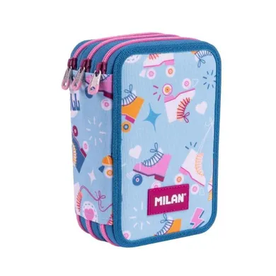 Milan, piórnik rozkładany, potrójny, z wyposażeniem, Roller