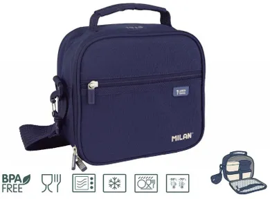 Milan, torba termiczna na żywność z 3 pojemnikami na lunch, granatowa, 3,5l