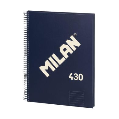 Milan, zeszyt na spirali A4, 80 kartek, linia, niebieski, 1 szt.