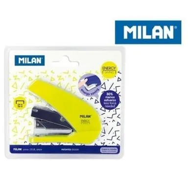 Milan, zszywacz, energy saving, 9 cm, żółty