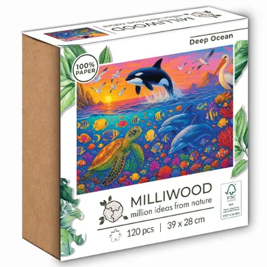 Milliwood, Głębia Oceanu, puzzle drewniane, 120 elementów