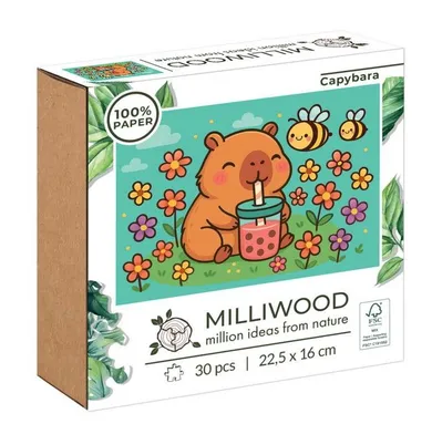 Milliwood, Kapibara, puzzle drewniane, 30 elementów