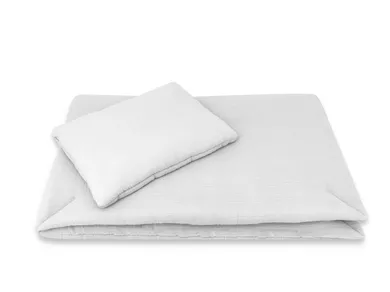 MimiNu, 2-częściowy komplet pościeli z wypełnieniem, całoroczny, muślin bawełniany, szary, 60-70 cm + 40-30 cm