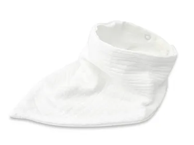 MimiNu, apaszka muślin bawełniany, 2 napki do regulacji, śmietanka, 45-25 cm