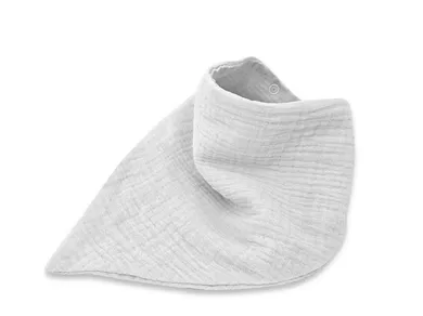 MimiNu, apaszka muślin bawełniany, 2 napki do regulacji, szary, 45-25 cm