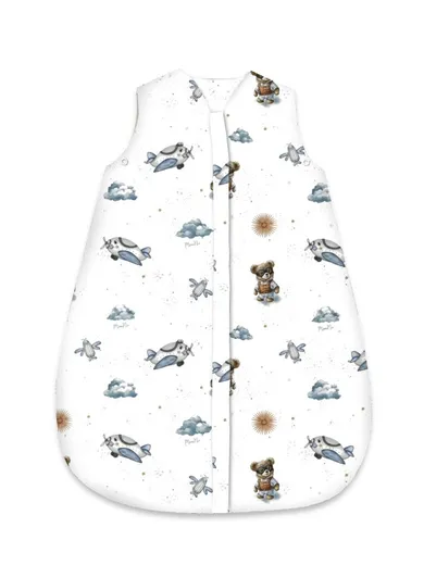 MimiNu, Avi, Misie, śpiworek bawełniany, błękit, letni, TOG 0.5, 3-12m