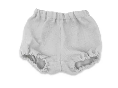 MimiNu, Bloomersy, muślinowe majtki na pieluchę, szary, rozmiar S, 0-1 l.