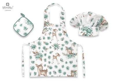 MimiNu by Kieczmerski, zestaw małego kucharza, bawełna, słodka sarenka, mięta