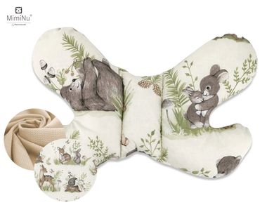 MimiNu, Design, Spokojny Las, motylek, poduszka antywstrząsowa, velvet nugat