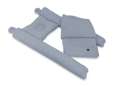 MimiNu, Duo, zestaw do gondoli, kosza Mojżesza, muślin, jeans