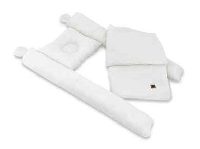 MimiNu, Duo, zestaw do gondoli, kosza Mojżesza, muślin, śmietanka