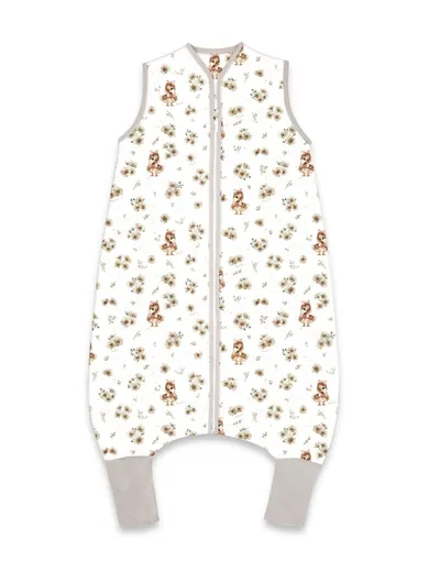 MimiNu, Kaczuszki, śpiworek do spania z nogawkami, beż, letni, TOG 0.5, rozmiar M, 2-6 l