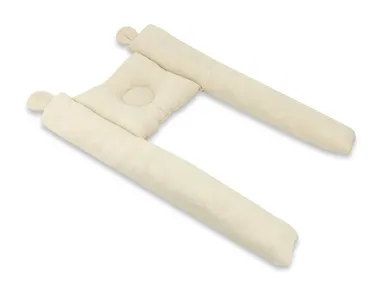 MimiNu, kokon, muślinowa poduszka ergonomiczna, ciepły beż