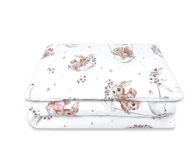 MimiNu, Lili, 2-częściowy komplet pościeli z wypełnieniem, pudrowy róż, 120-90 cm