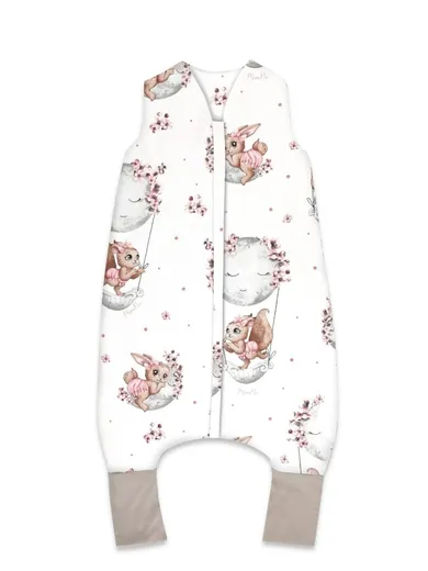 MimiNu, Lili, śpiworek do spania z nogawkami, pudrowy róż, całoroczny, TOG 2-2.5, rozmiar M, 2-6 l