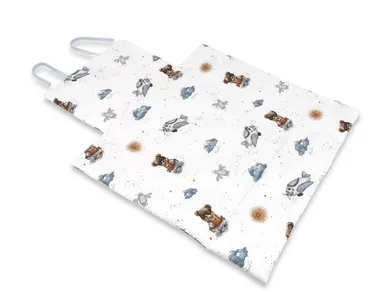 MimiNu, Misie, przewijak mobilny, bawełna, błękit, 70-50 cm