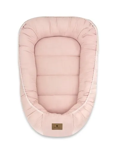 MimiNu, muślinowy kokon niemowlęcy, pudrowy róż