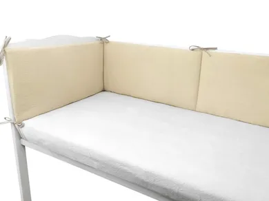 MimiNu, ochraniacz do łóżeczka, muślin, ciepły beż, 180-30 cm