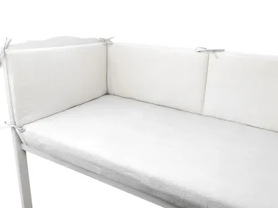 MimiNu, ochraniacz do łóżeczka, muślin, śmietanka, 180-30 cm