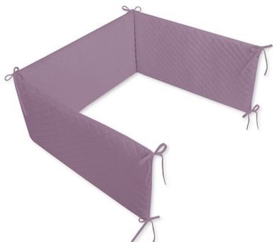 MimiNu, ochraniacz do łóżeczka, velvet pikowany, wrzos, 30-180 cm