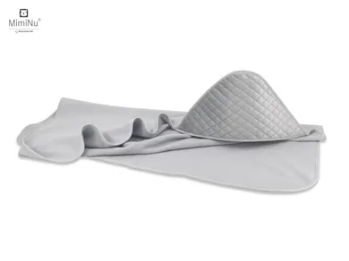 MimiNu, okrycie kąpielowe, termofrotte, velvet pikowany, szary, 100-100 cm