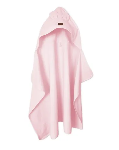 MimiNu, okrycie kąpielowe z kapturkiem, termofrotte, róż, 85-120 cm