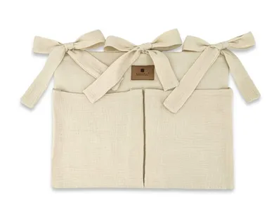 MimiNu, Oslo, przybornik muślinowy, ciepły beż