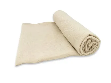 MimiNu, otulacz muślinowy, ciepły beż, 120-120 cm
