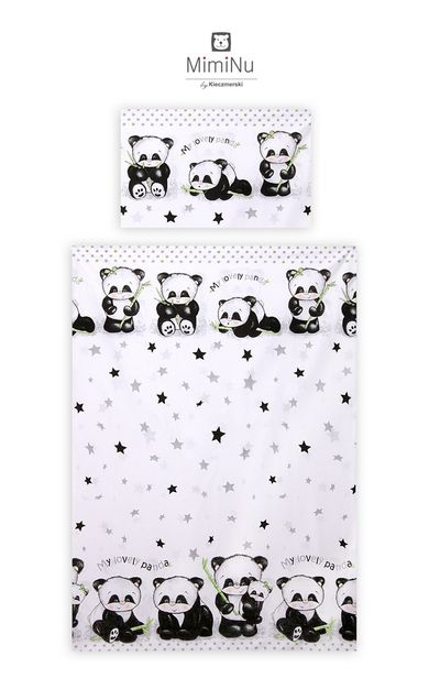 MimiNu, Panda, 2-częściowy komplet pościeli, 100-135 cm