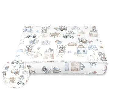 MimiNu, Piloci, 2-częściowy komplet pościeli z wypełnieniem, błękit, 120-90 cm