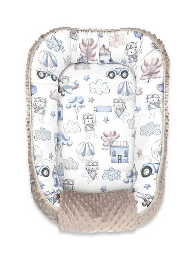 MimiNu, Piloci błękit, kokon niemowlęcy, 55-75, minky