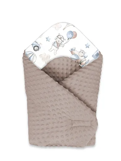 MimiNu, Piloci błękit, rożek niemowlęcy, minky, 75-75 cm