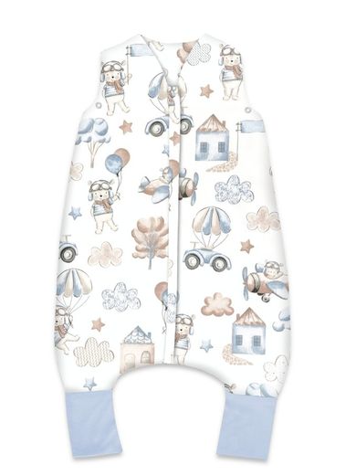 MimiNu, Piloci śpiworek do spania z nogawkami, błękit, letni, TOG 0.5, rozmiar S, 1-2.5 l