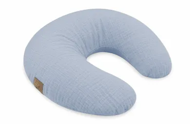 MimiNu, poduszka do karmienia na suwak, muślin, jeans, 155 cm