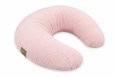 MimiNu, poduszka do karmienia na suwak, muślin, pudrowy róż, 155 cm